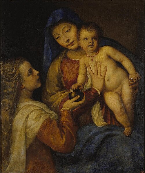 Madonna and Child with Mary Magdalene, 1565, Titien
