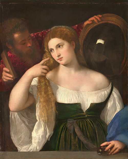 La Femme au miroir, 1515, Titien