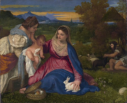 La Vierge au lapin, 1530, Titien