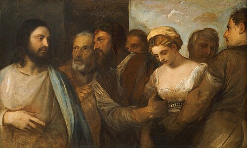 Le Christ et la femme adultère, 1520, Titien
