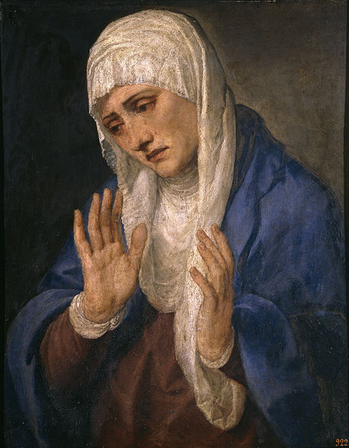Mater Dolorosa with her Hands apart, 1555, Titien