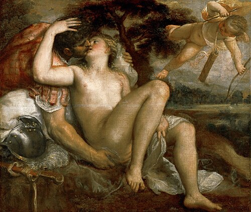 Vénus, Mars et Cupidon, 1530, Titien