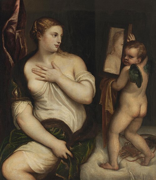Venus and Cupid with a Mirror, 1565, Titien