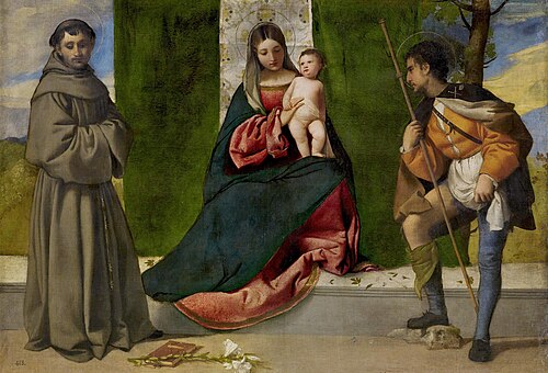The Virgin and Child between Saint Anthony of Padua and Saint Roch, 1510, Titien