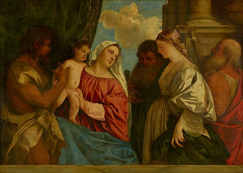 Madonna and Child with Four Saints, 1518, Titien