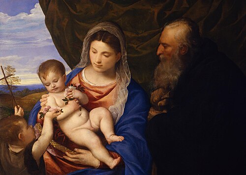 Madonna of the Roses, 1530, Titien