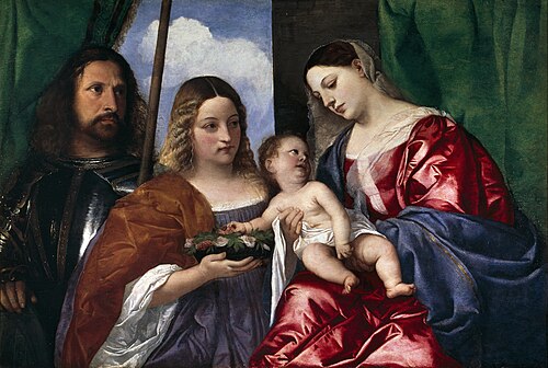 Madonna and Child with Saints Dorothy and George, 1515, Titien