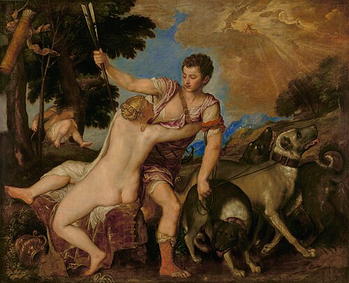 Vénus et Adonis, 1557, Titien