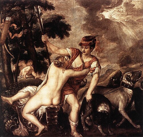 Vénus et Adonis, 1560, Titien