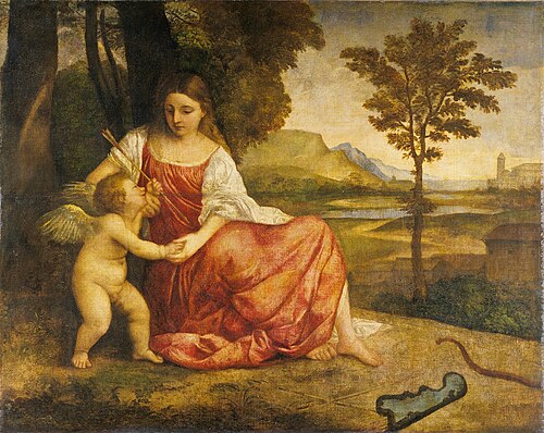 Vénus et Cupidon, 1510, Titien
