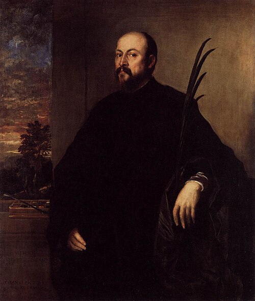 Portrait of the paint-ealer Alvise dalla Scala, 1561, Titien