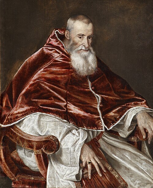 Portrait of Alessandro Farnese, Pope Paul III (1468-1549; elected 1534), 1559, Titien