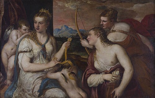 Venus Blindfolding Cupid, 1565, Titian