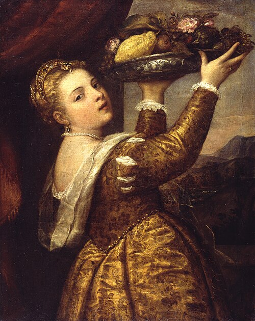 Girl with a Platter of Fruit, 1555, Titian