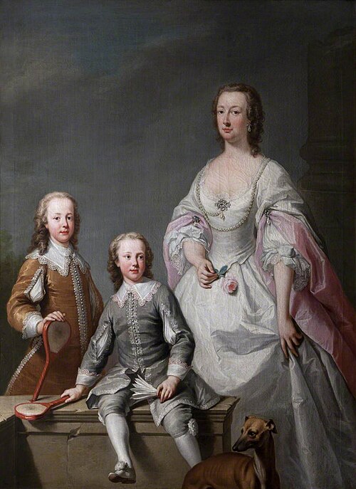 Mary Assheton, Lady Curzon (1695-1776) with her Two Sons Nathaniel Curzon, 1st Baron Scarsdale (1726, 1739, Andrea Soldi