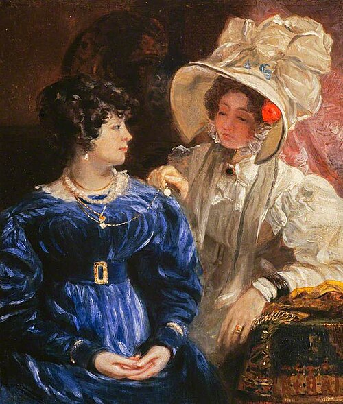 Portrait of Two Women (possibly Adela Geddes (1791-1881), the Artist's Wife, and a Friend), 1825, Andrew Geddes