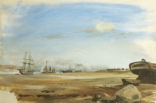 Wallasey Pool from the Seacombe Shore, 1840, Andrew Hunt