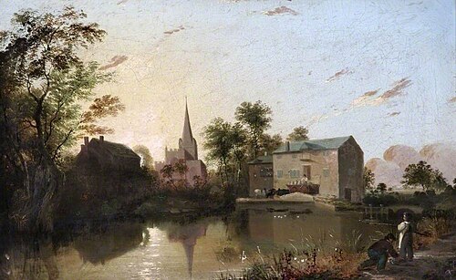 Sefton Mill and Church, 1841, Andrew Hunt