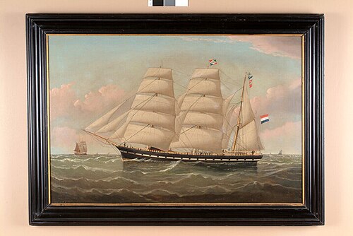 Het barkschip Amsterdam van de rederij Van Eeghen, 1873, Nicolaas Martinus Wijdoogen