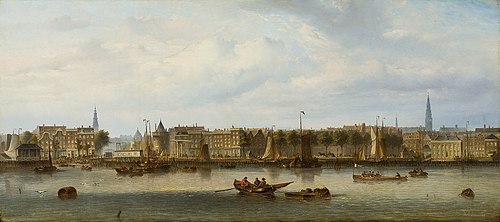 Gezicht op Amsterdam vanaf het IJ, 1850, Nicolaas Martinus Wijdoogen