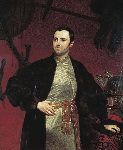Porträt des Michael Andreevich Obolensky, 1846, Karl Brioullov