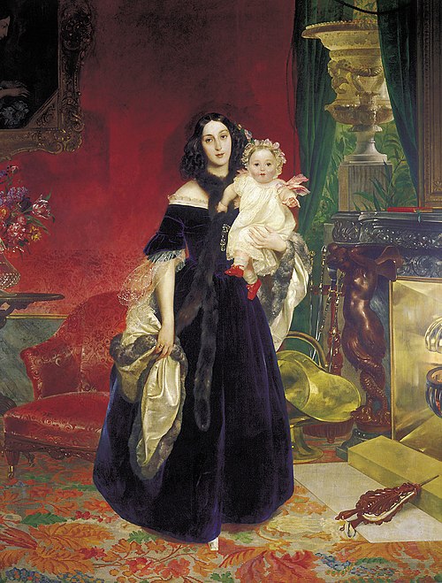Portrait of Mariya Arkadyevna Bek with her Daughter, 1839, Karl Brioullov