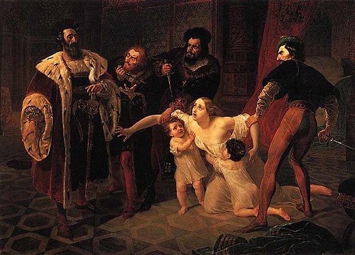 L'Assassinat d'Inès de Castro, 1834, Karl Brioullov