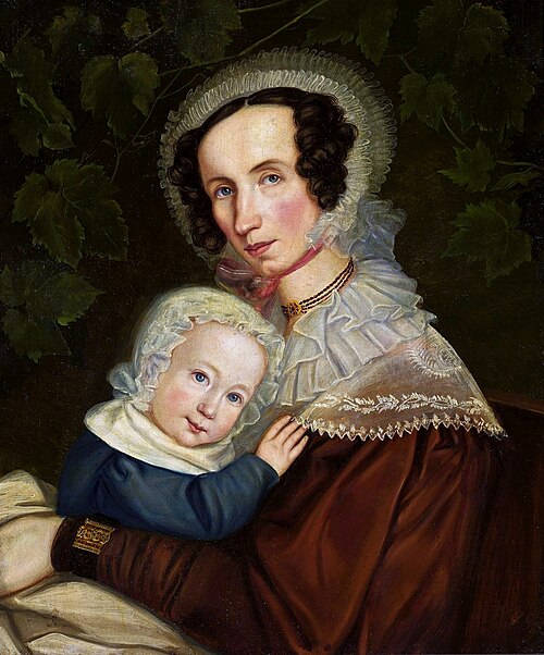 Portrait de la baronne Reinthal avec sa fille., 1825, Karl Brioullov
