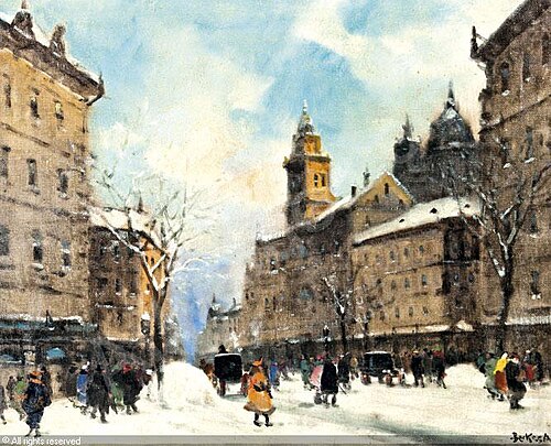 Winter Street Scene (Téli városrészlet), 1938, Antal Berkes