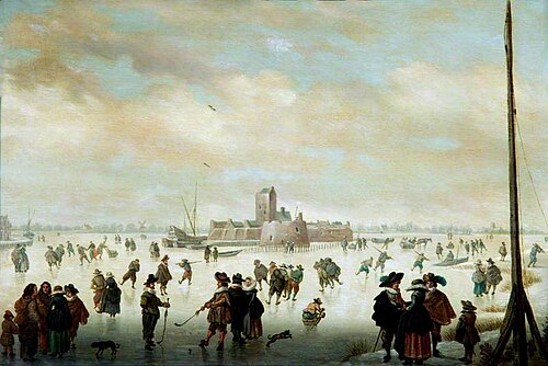 Skating Scene with Numerous Figures on the Ice and an Island Fort, , Anthonie Verstraelen