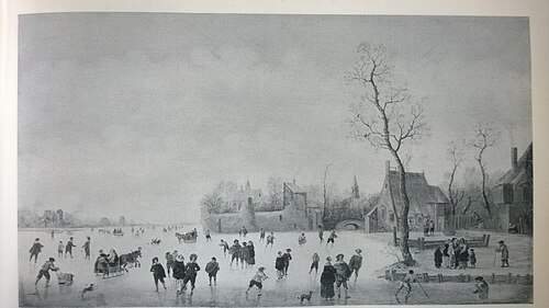 Ice Landscape near a Village, 1630, Anthonie Verstraelen