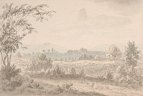 Landscape with Shepherd and Sheep, , Anthony Devis