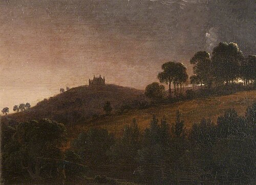 St Martha's from Mr Devis's House at Albury, Surrey, 1798, Anthony Devis