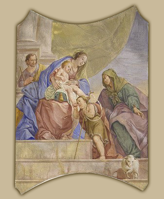 Obisk Janeza Krstnika in tete Elizabete pri Sv. Družini, 1750, Anton Cebej