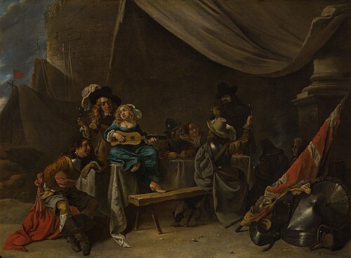 Merry Company in a Military Camp, 1664, Antoine Goubeau