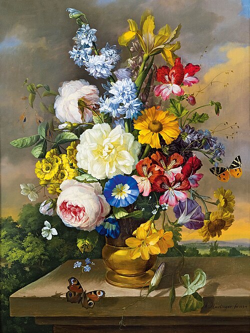 Blumenstillleben, 1834, Anton Hartinger