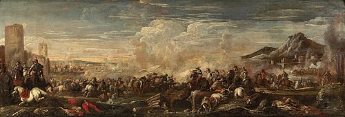 Battle scene, 1725, Antonio Calza