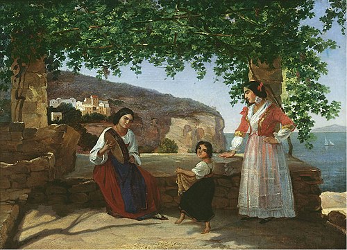 Рим. Итальянки на террасе, 1846, Apollon Mokritsky