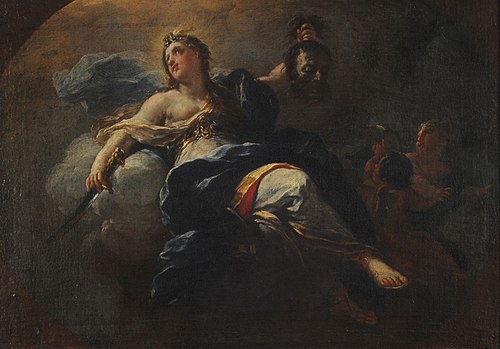 Apoteosis de Judith (Tit. Ant.: Judith llevando -en triunfo- la cabeza de Holofernes), , Giacomo del Po