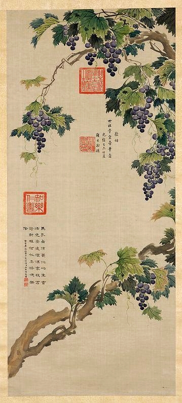 Vignes avec des fruits., 1850, Cixi
