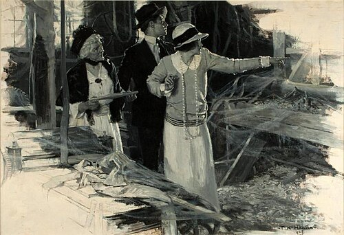 Suddenly Faith Screamed and Shrank Against the Resented Young Man. "There!" She Said in a Whisper. ", 1924, Thomas King Hanna