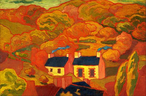 Two Thatched Cottages (Les deux chaumières), 1893, Armand Seguin