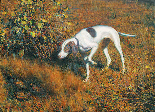 Cuca Retrieving a Quail, 1915, Armando Menocal