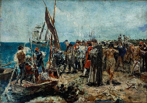Deportation of Columbus by Bobadilla (sketch), 1893, Armando Menocal