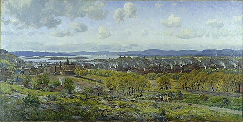 Christiania fra Tøien, 1912, Arne Hjersing