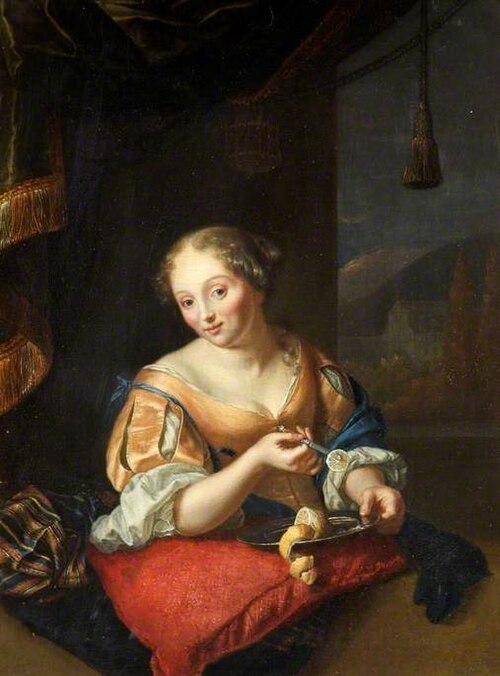 Portrait of a Lady Slicing a Lemon (after Godfried Schalcken), 1705, Arnold Boonen