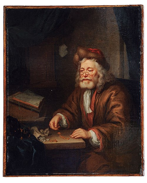 Kaufmann im Kontor., 1729, Arnold Boonen