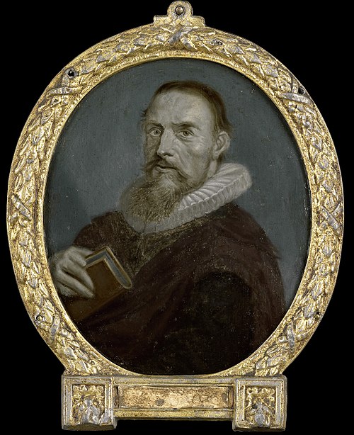 Portrait of Samuel Ampzing (ca.1591-1632), 1716, Arnoud van Halen