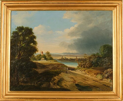 Landscape with a windmill, 1850, Fryderyk Skarbek