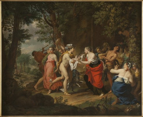 Mercury Confiding the Child Bacchus to the Nymphs on Nysa, 1750, Marcus Tuscher